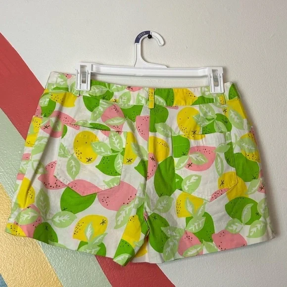 LILLY Pulitzer Lemonade Orange Blossom High Rise Shorts Rare Classic Vintage 4 - Picture 2 of 8